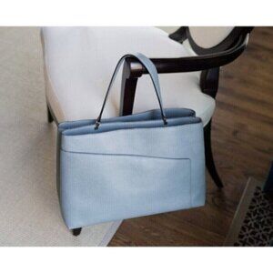Valextra Twist  Leather Blue Tote Handbag Shoulder bag